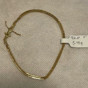 Real 18K Solid Japan Gold triple lock bracelet 5.45 grams